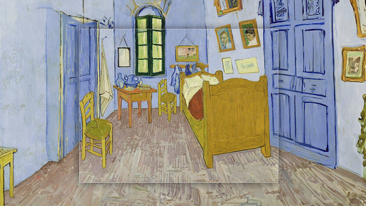 Vincent van Goghs Schlafzimmer in Arles – jetzt mit noch mehr vom Zimmer.