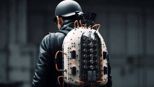 Ganz so dramatisch wie hier im Bild dürfte der KI-Rucksack nicht aussehen.