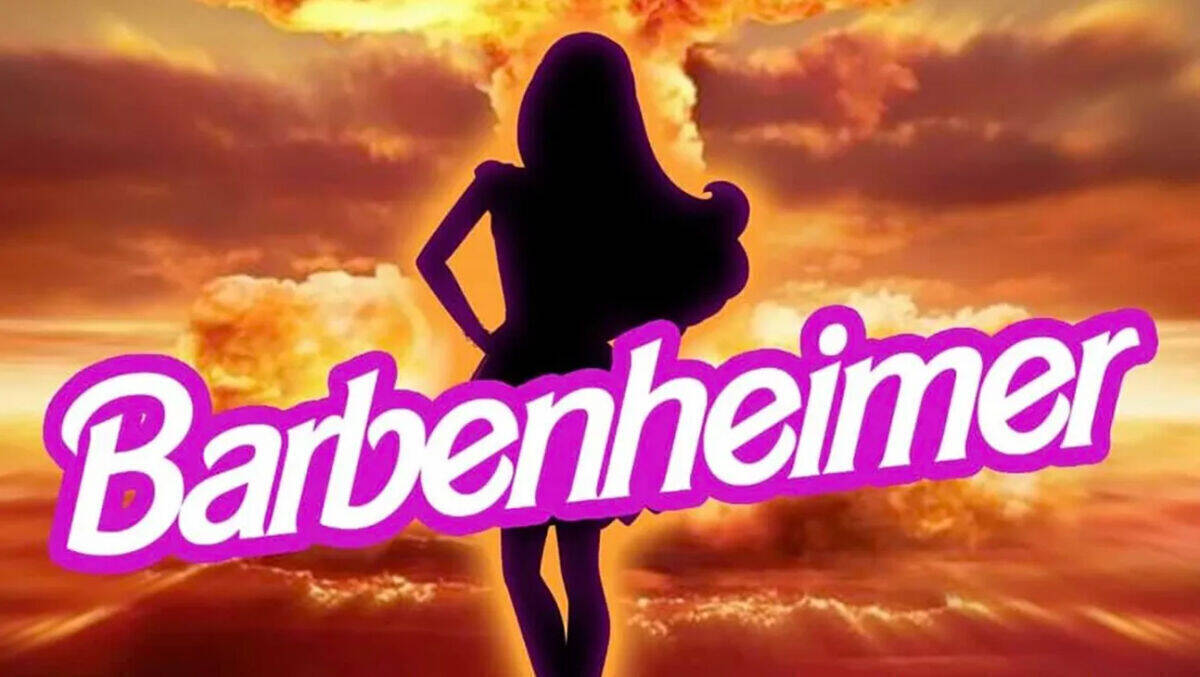 Gedankenspiele: So sieht das erste Plakat zu "Barbenheimer" im Netz aus.