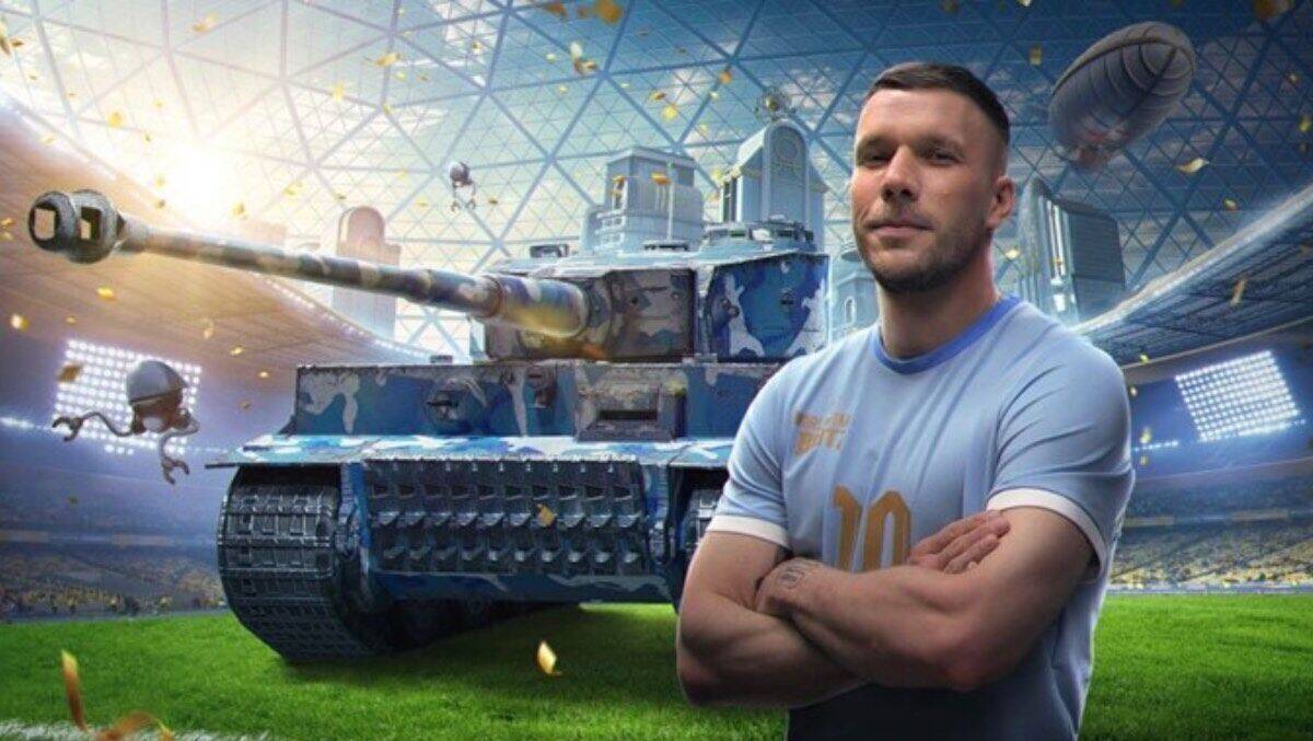 Lukas Podolski als Testimonial für die "World of Tanks Blitz"-Seasons.