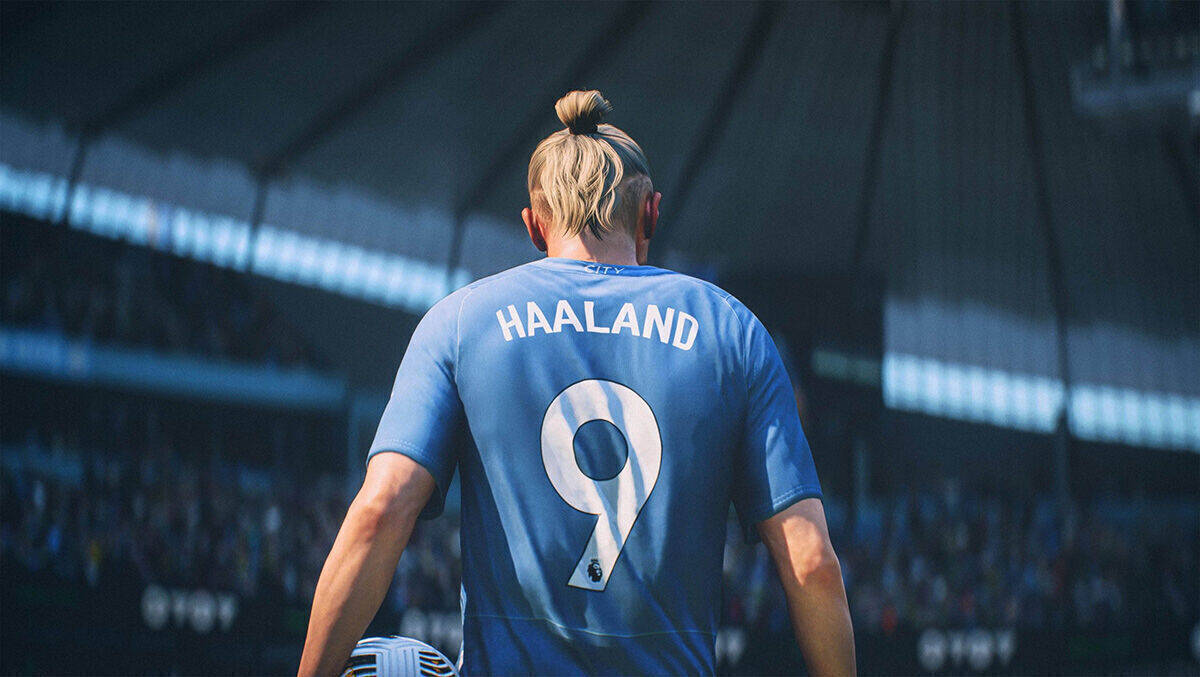 Tore-Monster Erling Haaland ist der Titelheld von "EA Sports FC 24" – überraschend auch auf Nintendos Switch-Konsole.