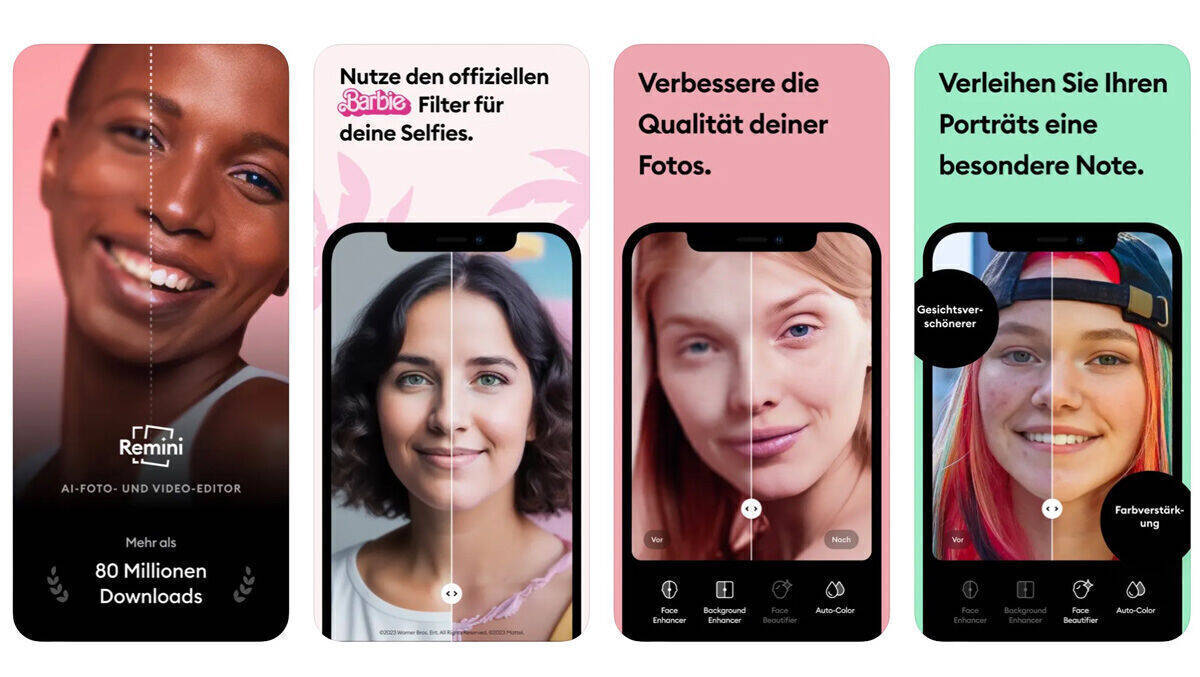 Remini funktioniert so gut, dass sich Nutzer auf den Fotos danach selbst kaum mehr erkennen.