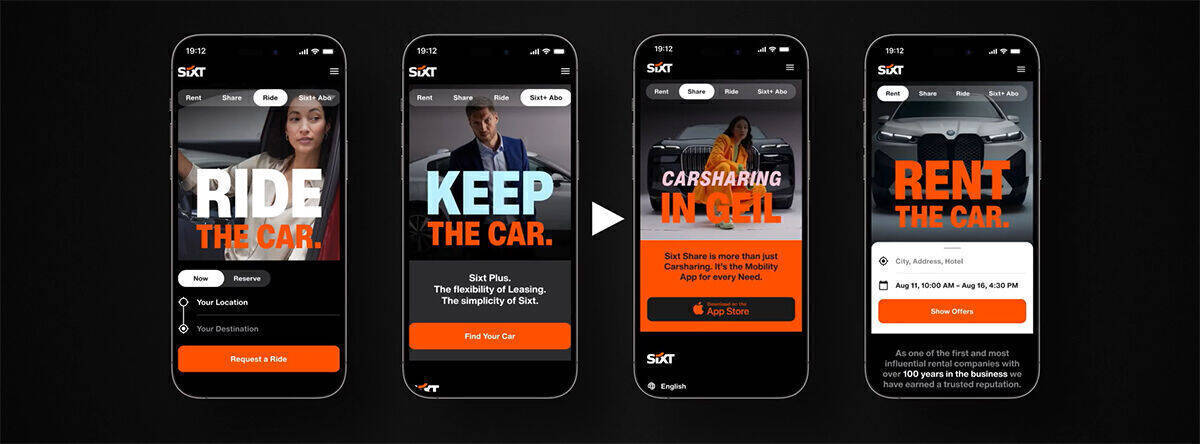 So wirbt Sixt für das neue Marken-Design.