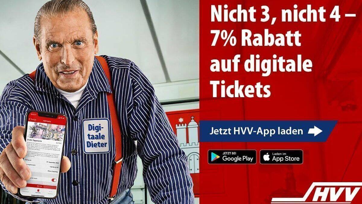 Verkäufer im Auftrag des HVV: der Digit-aale Dieter.