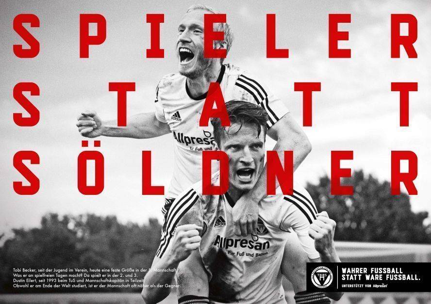 Kampagne für den Amateurfußball: Plakatmotiv des TuS Haltern am See.