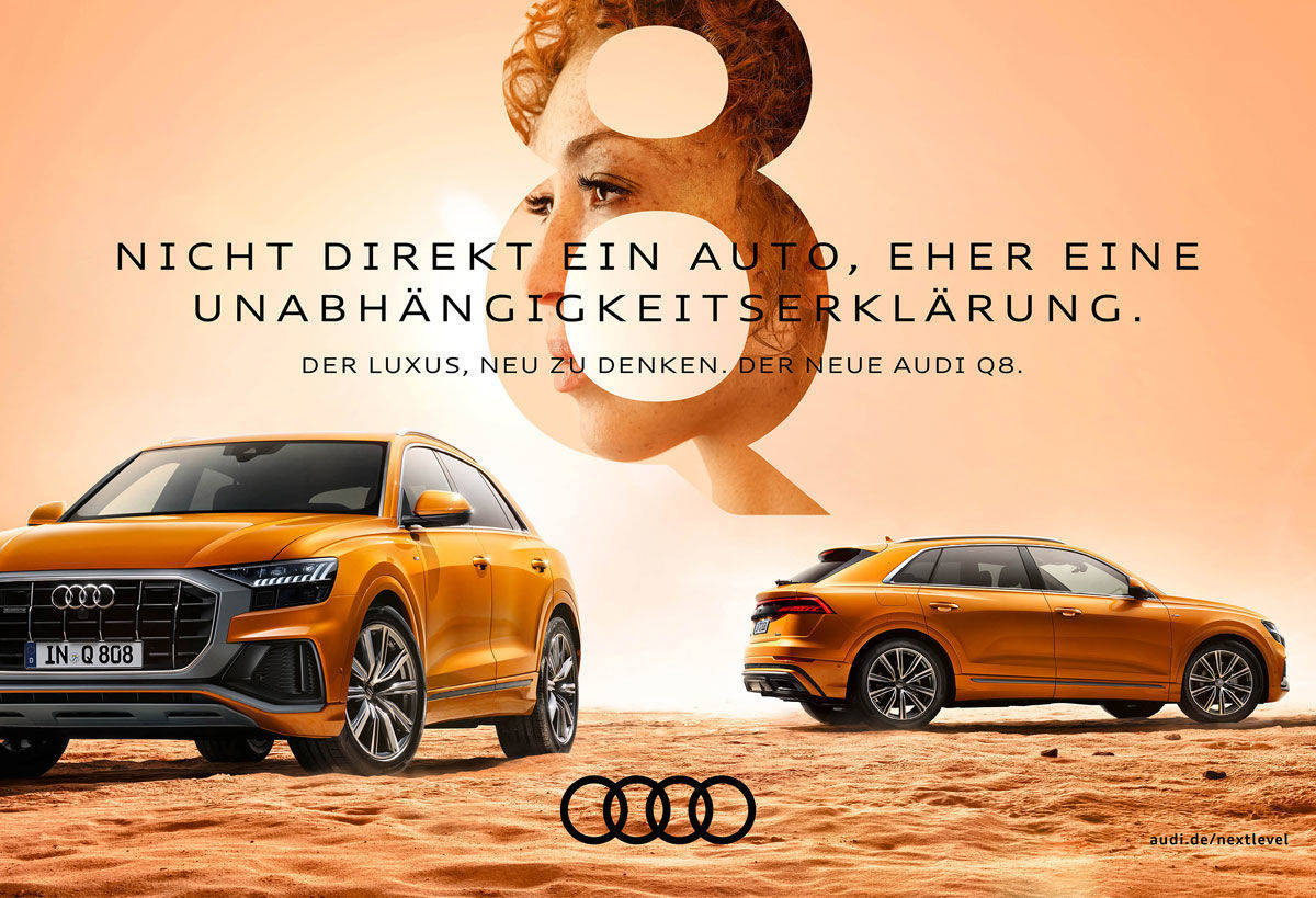 Ein Printmotiv für die Audi-Oberklasse.