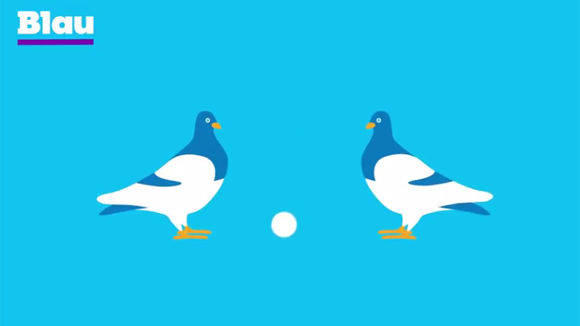 Blau spart sich das "Werbebla" und zeigt am Ende der Spots lieber Kurioses.