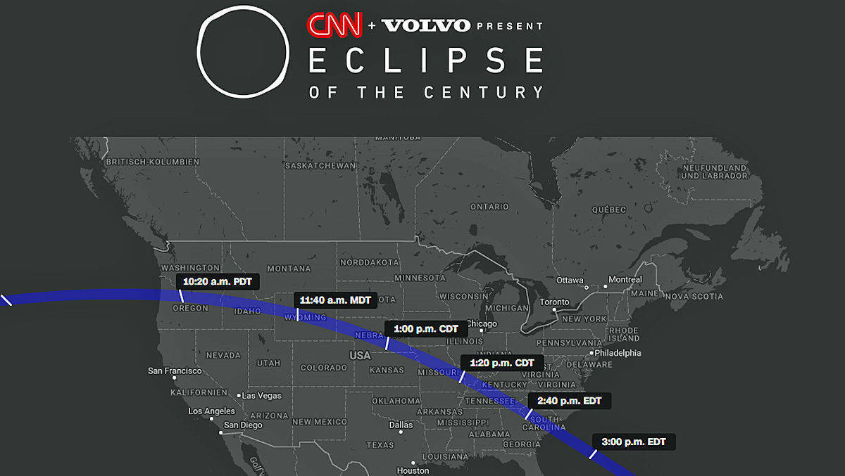Influencer reisen für CNN und Volvo zur Sonnenfinsternis.