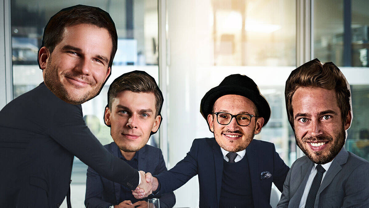 Vier Jungs, zwei Namen: Szymon Rose (v.l.), Daniel Schäfer, Martin Eggert und David Stephan führen künftig die Geschäfte von David + Martin.