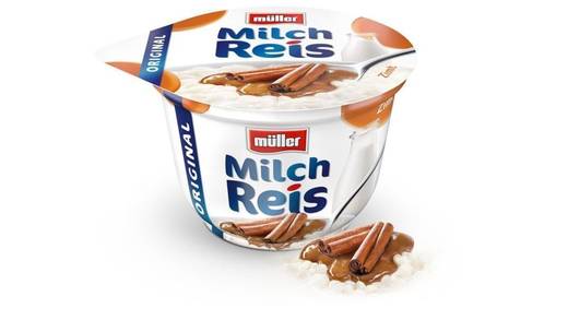 Müller Milchreis: ab Mitte 2020 im neuen Look.