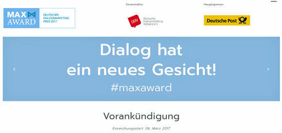 Beim Max-Award werden die besten Dialogmarketing-Kampagnen ausgezeichnet.