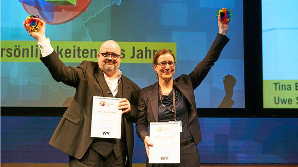 Die Mediapersönlichkeiten des Jahres: Uwe Storch und Tina Beuchler.