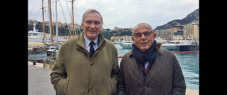 Giovanni Battista Borea d'Olmo (Chef der Hafengesellschaft von Monaco) mit Agenturchef Mariusz Jan Demner (r.)