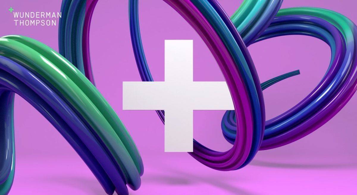 Kräftige Farben und das allgegenwärtige "+"-Zeichen charakterisieren den Webauftritt der WPP-Agentur.