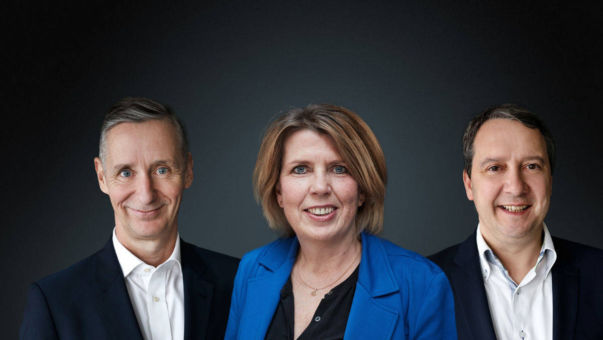 Führungstrio: Jürgen Korzer ( Marketing & Marken), Antje Dittrich (Digitale Geschäftsmodelle) und Merlin Koene (Corporate Communications)