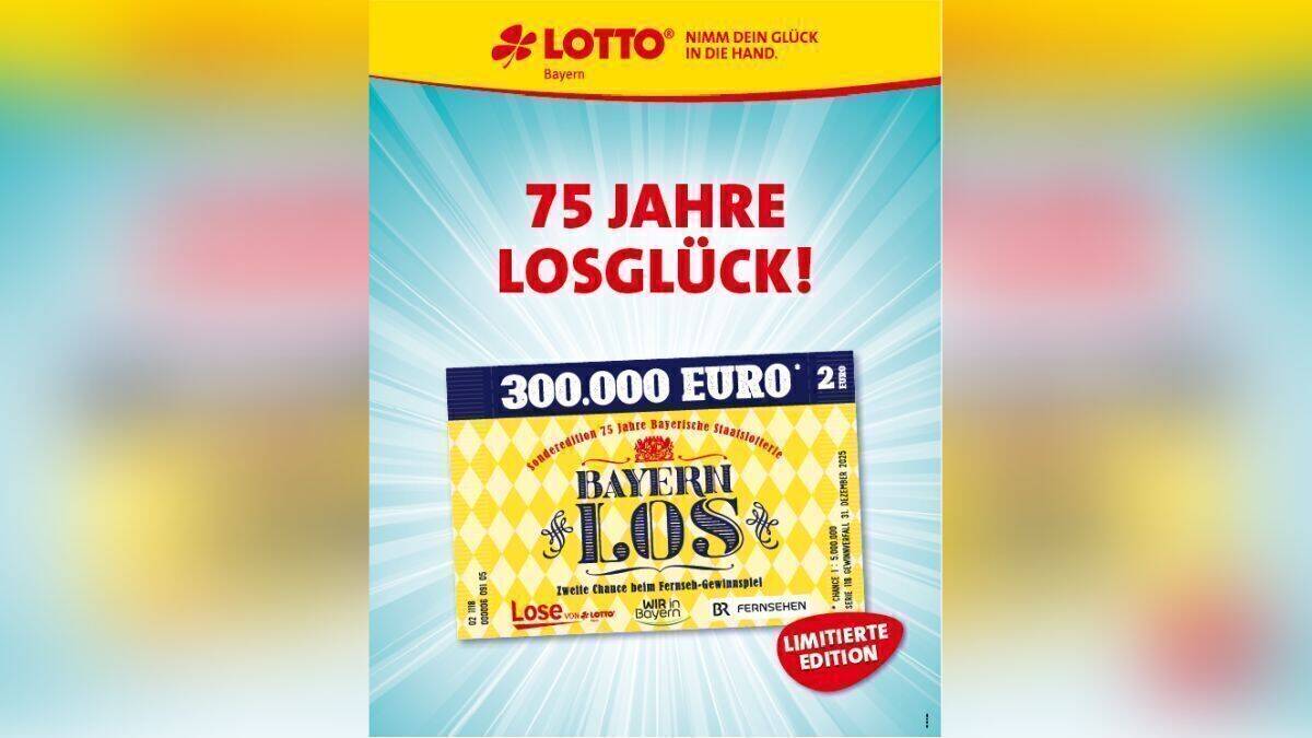 Lotto Bayern feiert den 75. Geburtstag mit dem beliebten Bayernlos im historischen Design.