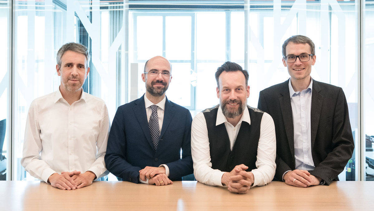 Neuer Antwerpes-Vorstand (v.l.): Jens Knoop, CEO Thilo Kölzer, Michael Vorbrink und Philip Stadtmann.