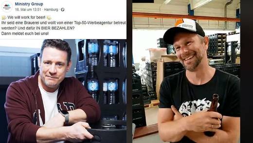 Die Bar der Ministry Group mit Zapfhähnen.