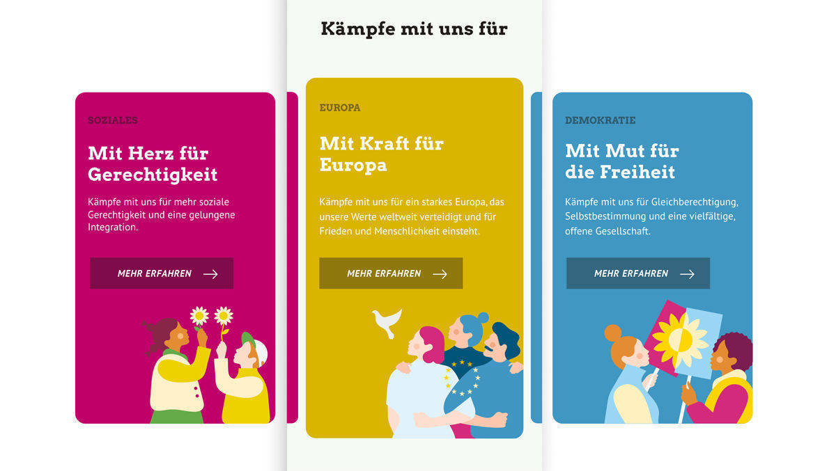 Relaunch für grüne.de: Der Online-Auftritt der Bundespartei präsentiert sich in einer neuen Design-Sprache – optimiert für die Nutzung auf Smartphones.