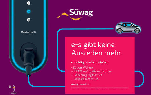 Eines der Postermotive aus der Kampagne für die neue Süwag-Wallbox.
