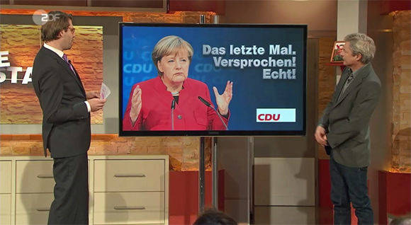 Alfred Dorfer (r.) von "Alt und Matt" analysiert den Wahlkampf der Kanzlerin.