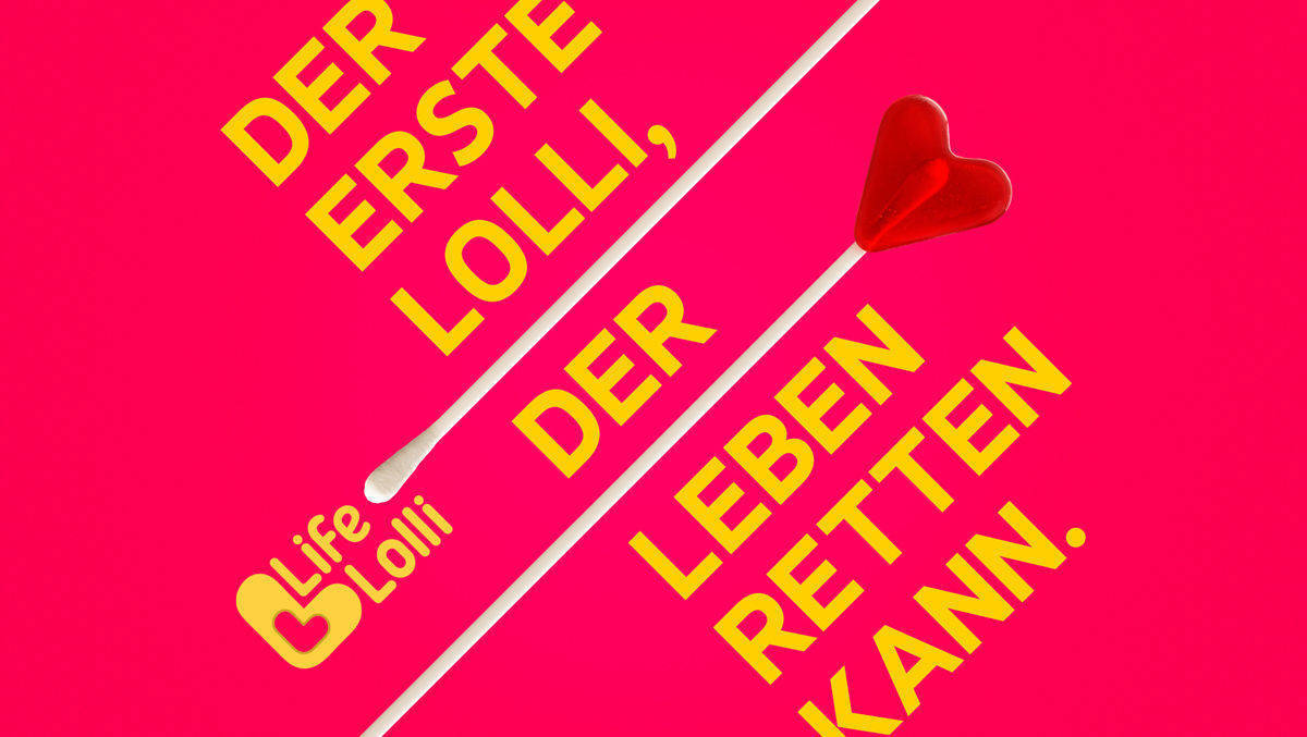 Ist der Life-Lolli aufgelutscht, bleibt ein Wattestäbchen übrig, mit dem man sich als Spender registrieren lassen kann.