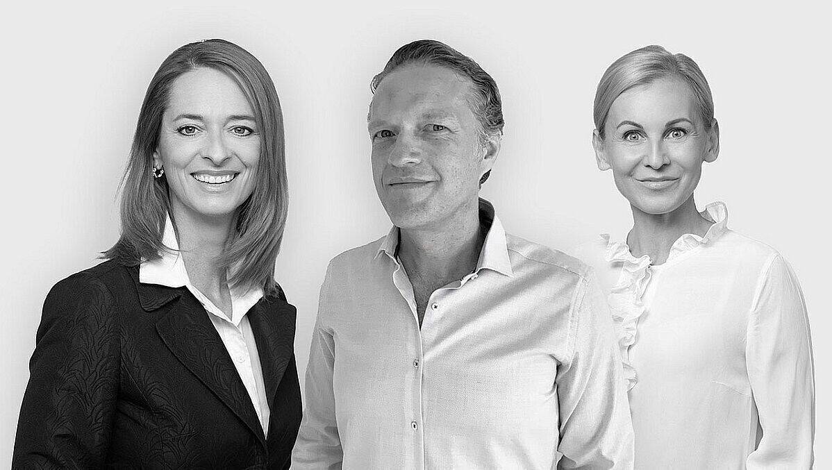 Als Chief Creative Consultant arbeitet Lukas Kircher künftig eng mit den Geschäftsführerinnen Xenia Daum (l.) und Eva Maria Kubin zusammen.