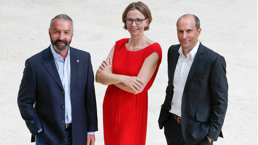 Die neue Mediascale-Geschäftsführung: Wolfgang Bscheid, Martina Staudinger, Julian Simons