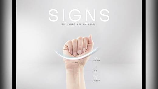 Mit Hilfe von "Signs" können Hörgeschädigte durch Gebärdensprache mit Sprachassistenten kommunizieren.