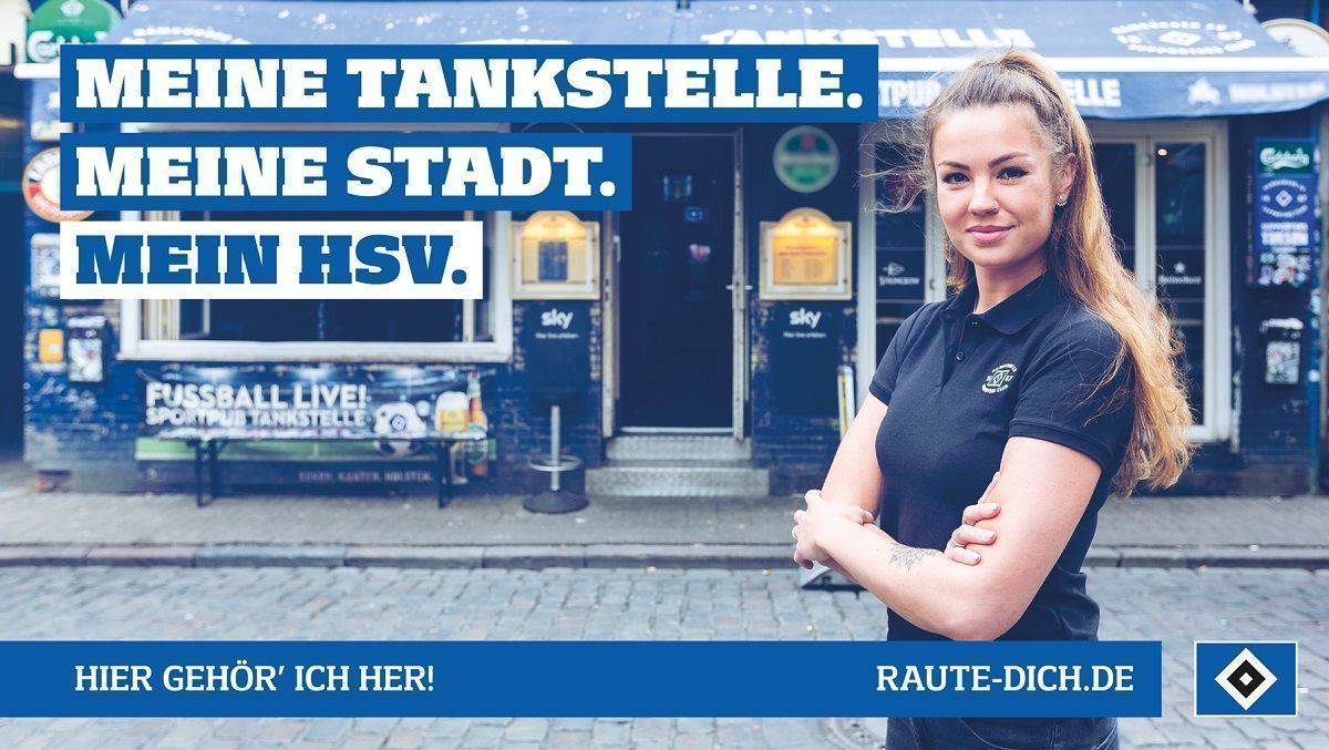 Sophia, HSV-Mitglied und Barkeeperin in der Tankstelle, ist Teil der Kampagne. 