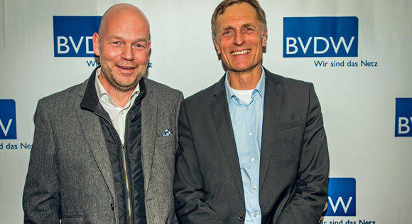 Der bisherige POSMA-Präsident Peter Dräger (l.) mit BVDW-Präsident Matthias Wahl.