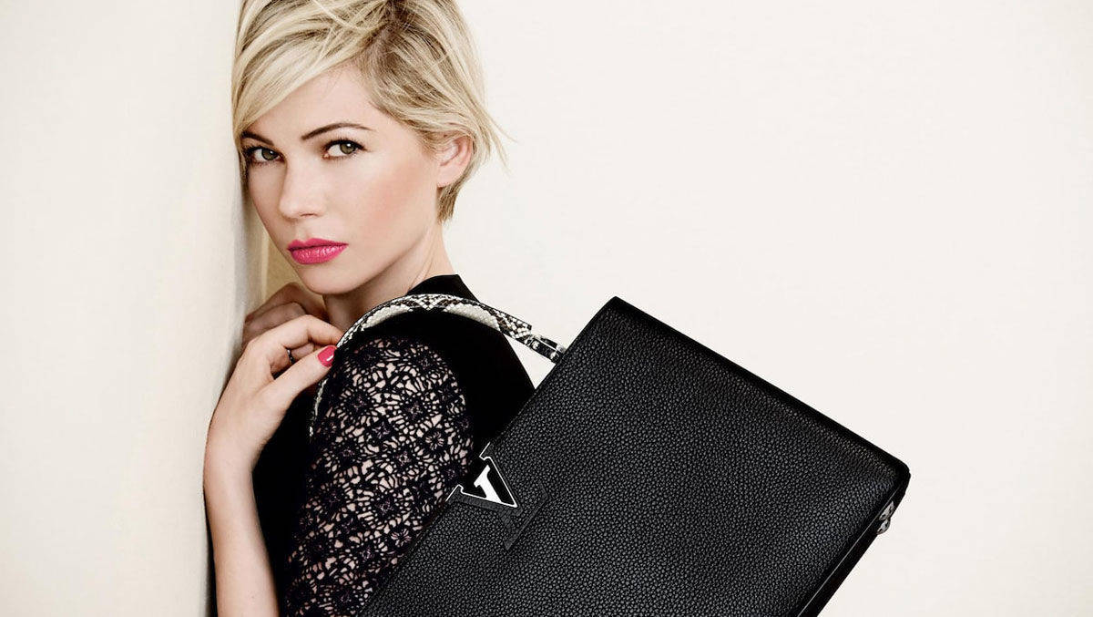 Handtaschen-Werbung für Louis Vuitton.