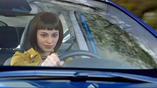 Liv hat offensichtlich jede Menge Spaß in dem neuen SUV von Renault.