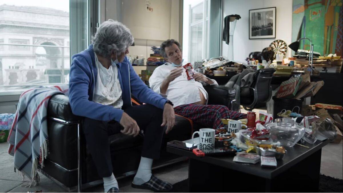 Maurice Lévy (l.) und Arthur Sadoun beim kreativen Quarantäne-Brainstorming.