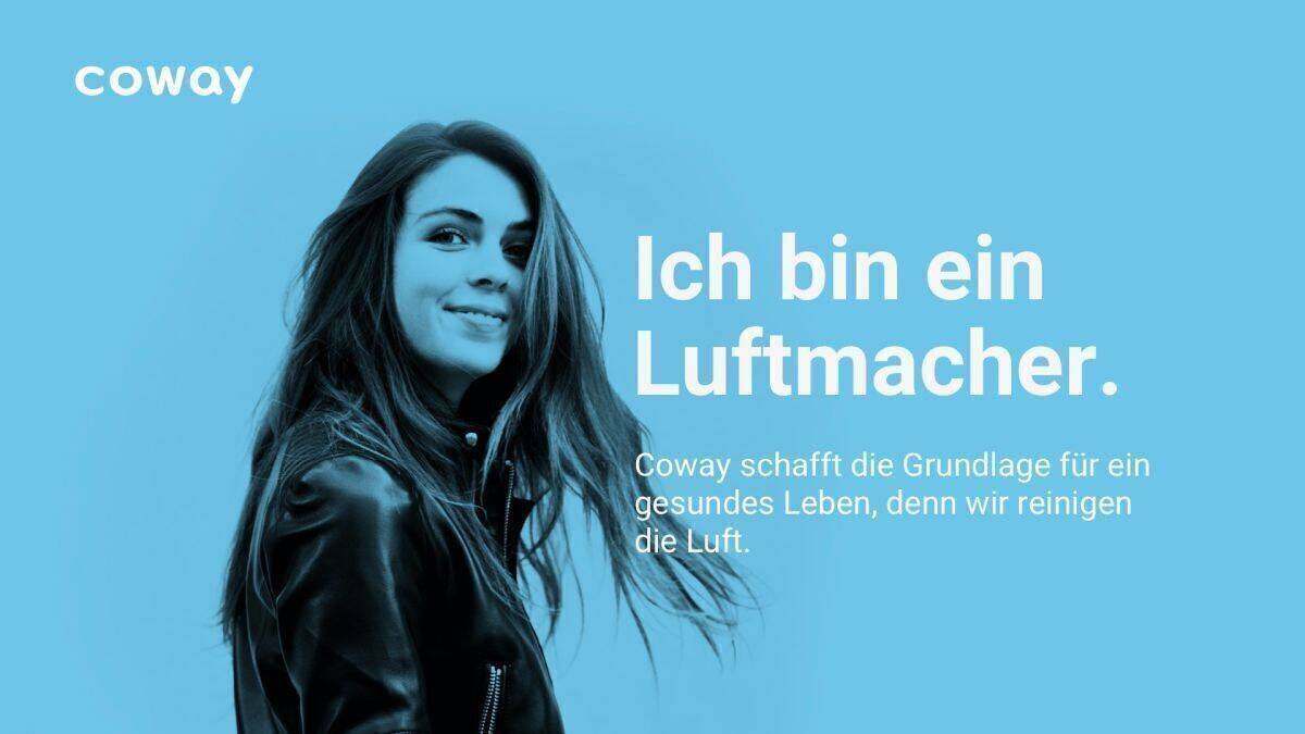 Eines der ersten Coway-Kampagnenmotive in Deutschland.