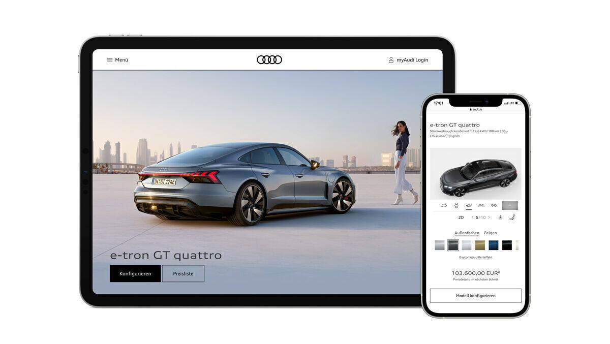 So präsentiert Audi den E-Tron im Netz. 