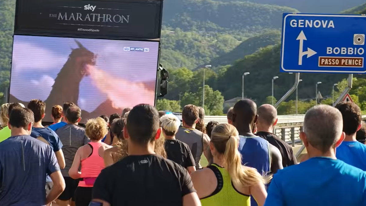 Ziel des Serienmarathons von Sky Italien: Castello Sforzesco in Mailand mit dem "Game of Thrones"-Staffelauftakt.