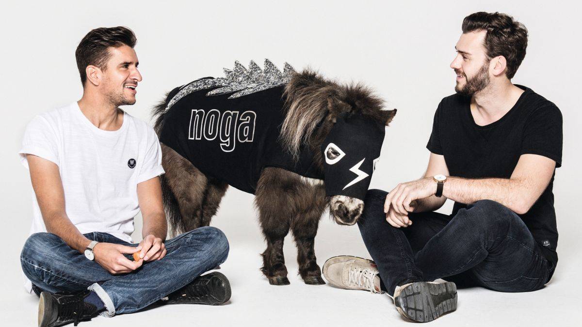 "Noga" steht für "No German Angst" - damit wollen Lindsay Jönsson (li) und Stefan Amtmann Kunden überzeugen.