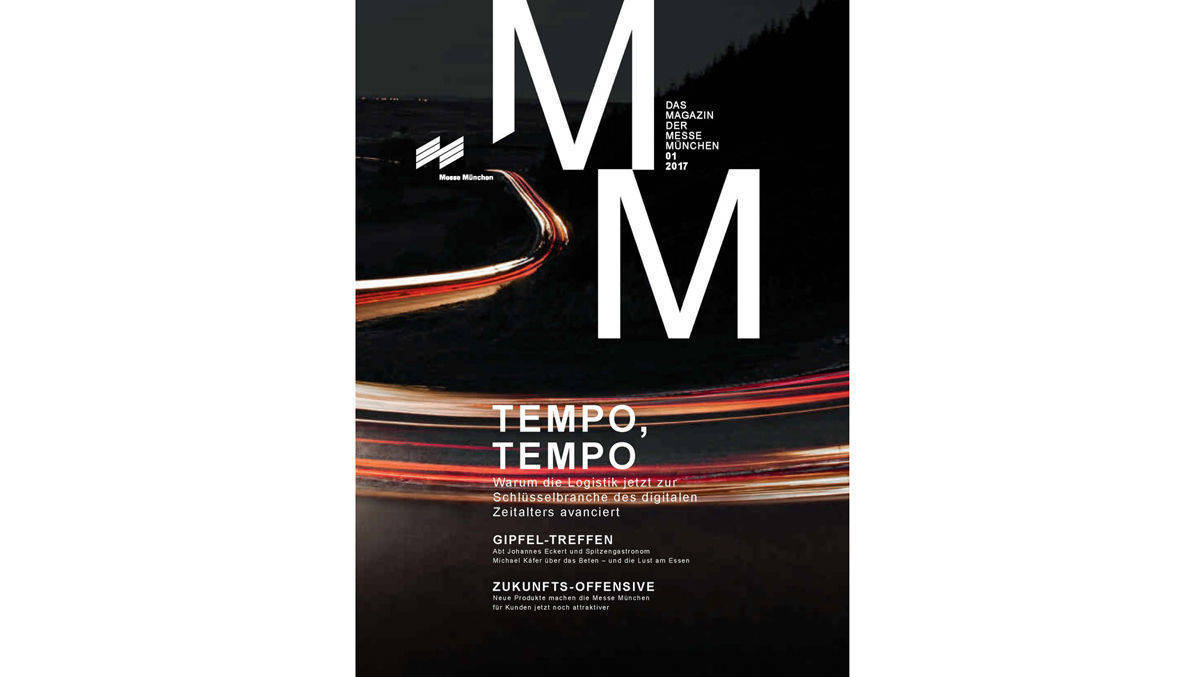 Das Cover der deutschen Ausgabe des "MM Messe München Magazins".