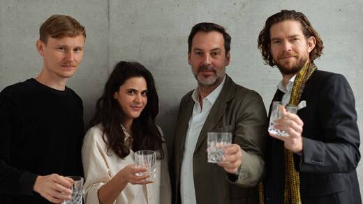 v.l.n.r: Andreas Richter/Creative Director, Nicole Jänsch/Management Supervisor, Stefan Schulte/Geschäftsführer Kreation, Hendrik Heine/Geschäftsführer Beratung