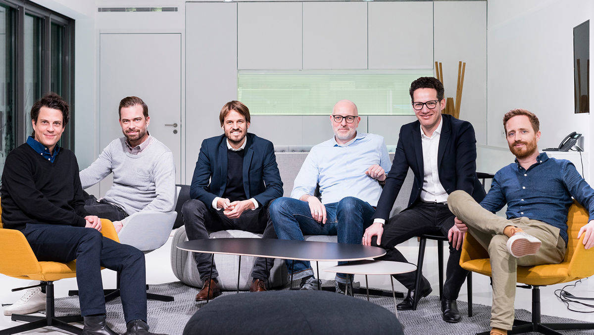 Neue BBDO-Führung (v.l.n.r.): Kristoffer Heilemann (GF Kreation), Daniel Haschtmann (ECD), Patrick Hammer (GF Beratung), Patrick Holtkamp (GF Digital), Cornelius Kölblin (GF Beratung) und Tobias Feige (ECD)