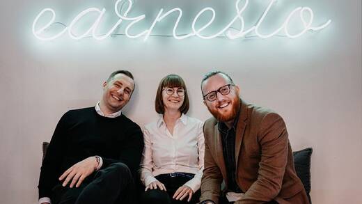 Geschäftsleitung von Earnesto: Johst Klems (Gründer), Romy Tillack und David Hoberg (v.l.)