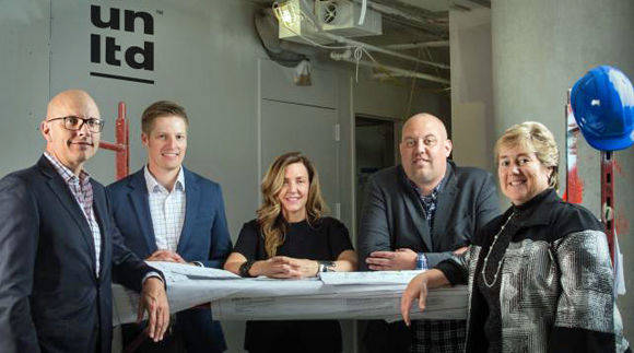 Unlimited-CEO Brian Nienhaus, Digitalchef Chip Knicker, Strategiechefin Graceann Bennett, Produktionsleiter Jon Ellis, Finanzchefin Linda Poe (v.l.)