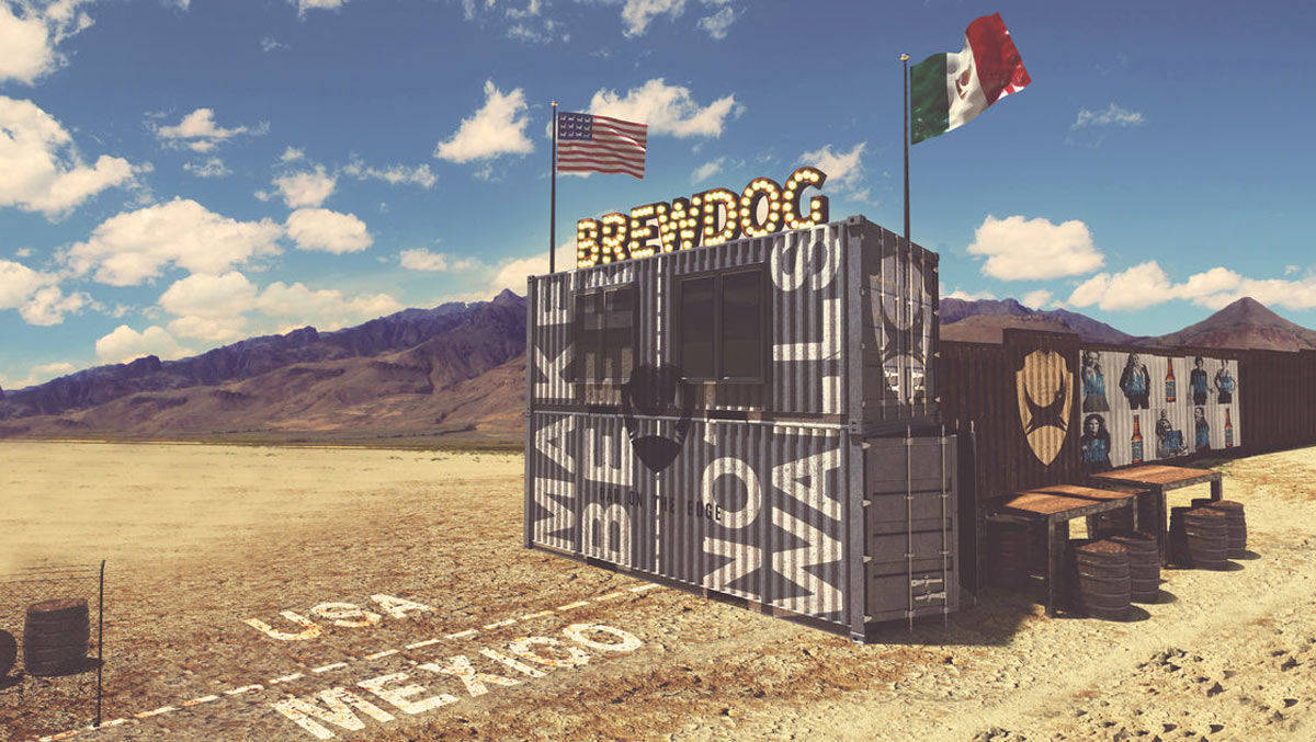 Die "Bar on the Edge" von Brewdog plädiert für Bier statt Mauern.