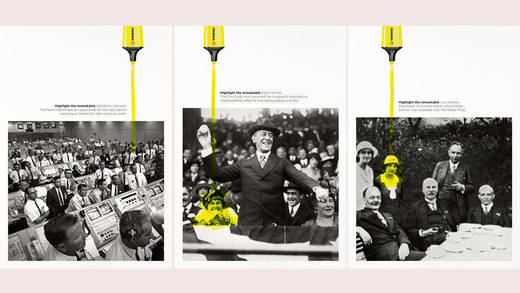 Bei "Highlight the Remarkable" rückt Stabilo Frauen, die Großes geleistet haben, in den Vordergrund: zum Beispiel Katherine Johnson, Edith Wilson und Lise Meitner.
