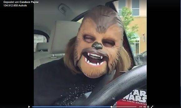 "Chewbacca-Mom" Candance Payne begeisterte mit einem Live-Video.