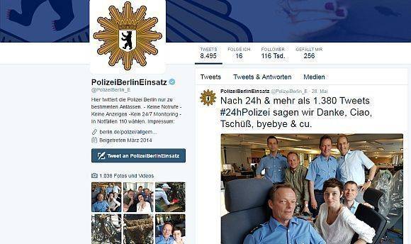 Das Team twitterte als @PolizeiBerlin_E.