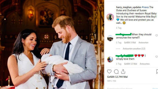 Die Herzogin und der Herzog von Sussex stellten ihren Sohn der Öffentlichkeit vor - unter anderem via Instagram.