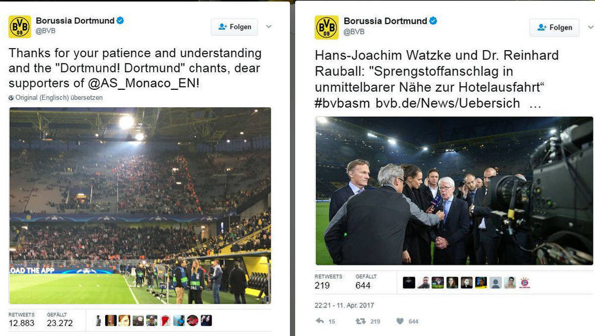 Der BVB hält die Fußball-Fans per Social Media auf dem Laufenden.