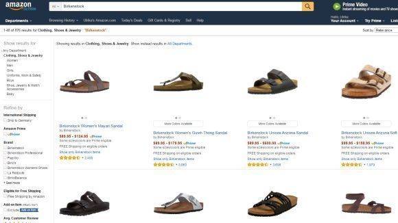 Noch gibt es Birkenstock-Produkte auf Amazon.com.